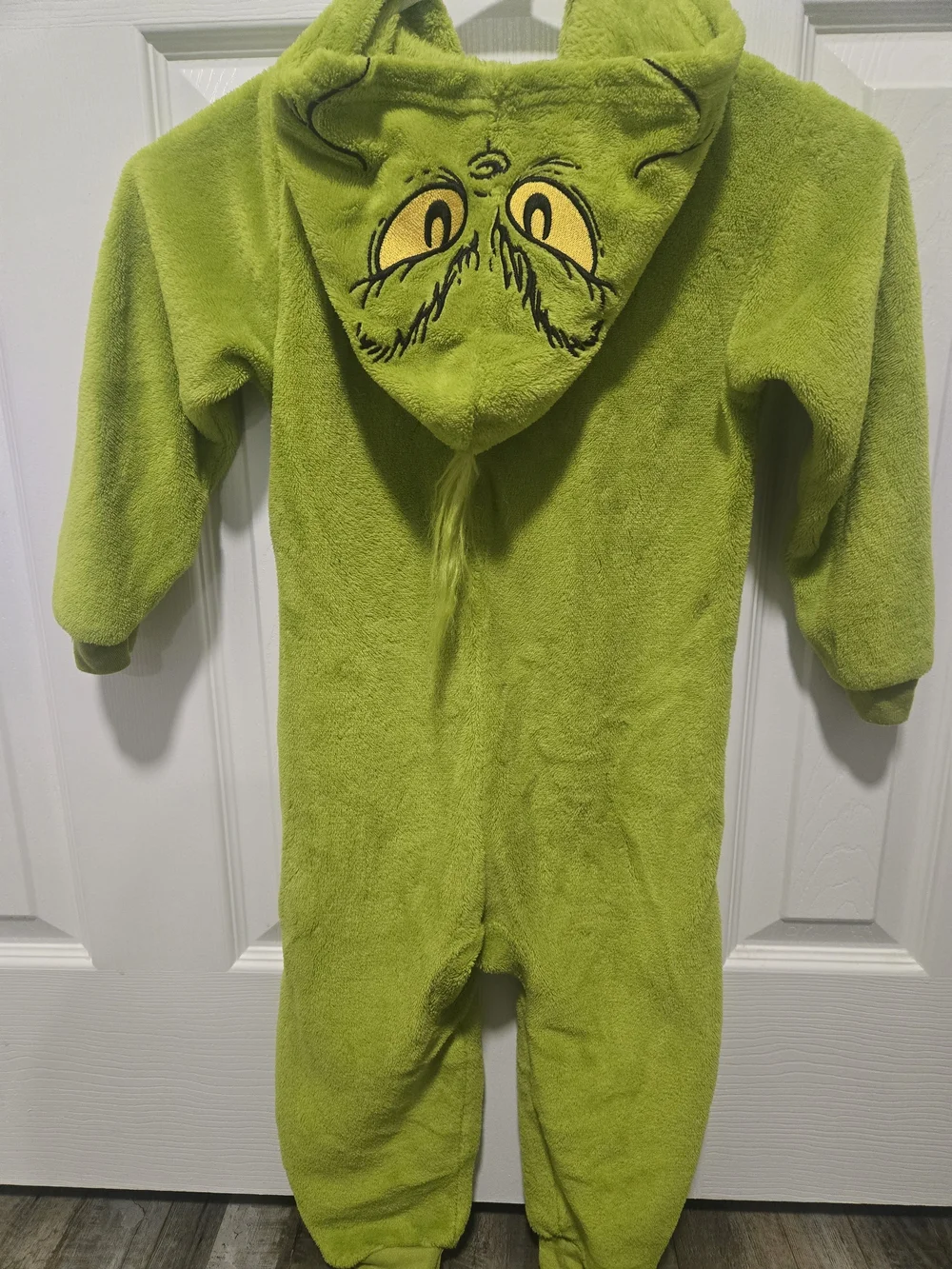Cozy Lime Green Kids Fleece One-Piece Pajama with Hood